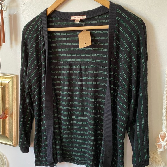 Black and emerald stretchy cardi - Picture 5 of 5